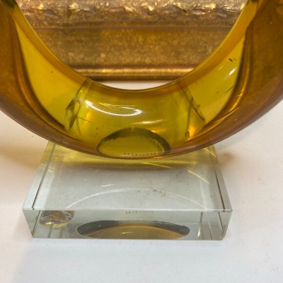 Murano Vintage Amber Art Glass LOVE KNOT Swirl Abstract Sculpture 13” Tall - Picture 5 of 10